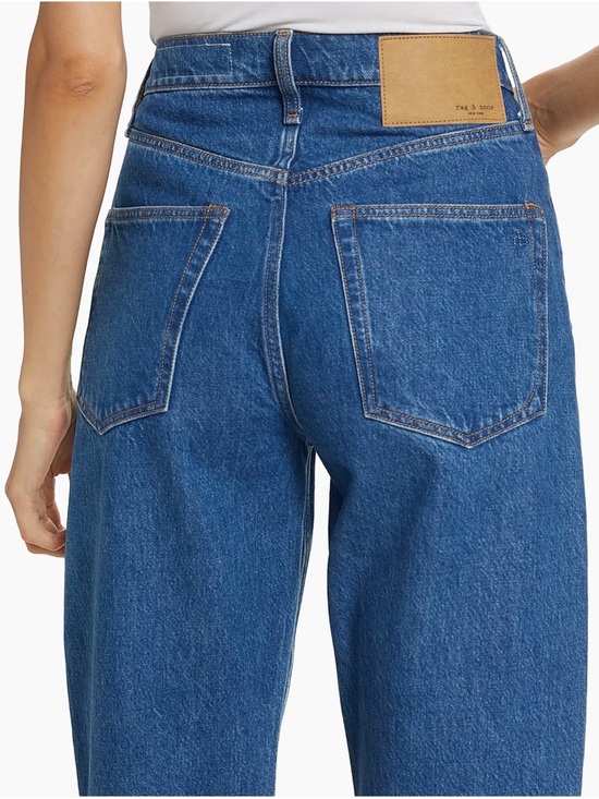 rag & bone Cropped High-Rise Blue Denim Jeans - Picture 4 of 9